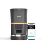 Haustier QQ005 Kameralı Akıllı Kedi Köpek Otomatik Mama Kabı, Tuya App-Wifi Uzaktan Kontrol, Sesle Çağırma, 480P Kamera, 6lt Hazne, Metal Kase (Siyah)