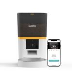 Haustier QQ005 Kameralı Akıllı Kedi Köpek Otomatik Mama Kabı, Tuya App-Wifi Uzaktan Kontrol, Sesle Çağırma, Ayarlanabilir 480P Kamera, 6lt Hazne, Beyaz