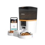 Haustier Qq009-dual Beyaz Gece Görüşlü 1080p Fhd Kameralı, Akıllı Otomatik Kedi Mama Kabı, Tuya App-wifi Uzaktan Kontrol, Sesle Çağırma, 2.4ghz-5ghz, 6lt Hazne, Çift Metal Kase beyaz-gri