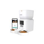 Haustier QQ025-Dual Kameralı Akıllı Otomatik Kedi Mama Kabı, 480P, Gece Görüşlü, 2.4Ghz, 4Lt, Çift Metal Kase