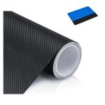 Hava Kanallı Siyah Karbon Kaplama Folyosu 152 Cm X 50 Cm + Keçeli Ragle