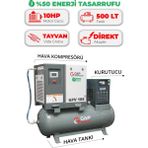 Hava Kompresörü Depo Üstü Invertörlü Vidalı 10HP 500LT GPV10E