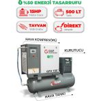 Hava Kompresörü Depo Üstü Invertörlü Vidalı 15HP 500LT GPV15E