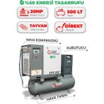 Hava Kompresörü Depo Üstü Invertörlü Vidalı 20HP 500LT GPV20E
