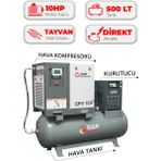 Hava Kompresörü Depo Üstü Vidalı 10HP 500LT GPV10A