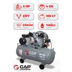 Hava Kompresörü Pistonlu 100lt 2 Kafa 8 Bar 2 Hp Gp-100