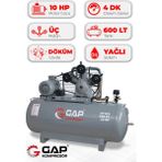 Hava Kompresörü Pistonlu 600LT 3 Kafa 8 Bar 10HP GP600