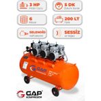 Hava Kompresörü Sessiz ve Yağsız 200LT GPS750X3/200