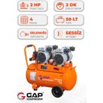 Hava Kompresörü Sessiz ve Yağsız Gps 750X2 | 50 Lt