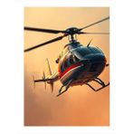 Havada Askeri Helikopter Tasarım Ahşap Tablo