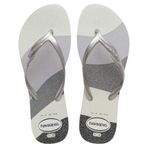 Havaianas – Fantasia, rahat, dayanıklı ve şık parmak arası terlik, metalik şeritli ve yan çapraz kesim, kadın, Beyaz Gümüş, 41 EU