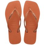 Havaianas İnce Kare Simli Kadın Parmak Arası Terlik Renk: Turuncu; Beden: 41/42, lt orang l, 42.5/43.5 EU