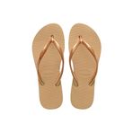 Havaianas – Slim Flatform, zarif, uzun ömürlü ve çok yönlü banyo terliği, 2,5 cm kalınlığında taban, ince kayış, kadın, Altın, 41/42 EU