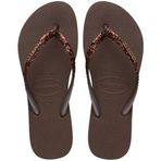 Havaianas Slim Glitter Kahverengi Kadın Terlik, 35-36, 4146975, Dark Brown