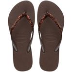 Havaianas Slim Glitter Kahverengi Terlik, 41-42, 4146975, Dark Brown, Kadın