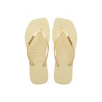 Havaianas Square Logo Metallic Kadın Tereyağ Rengi Rahat Kaymaz Plaj Parmak Arası Terlik