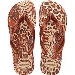 Havaianas – Top Animals, rahat, hafif ve dayanıklı parmak arası terlik, hayvan baskılı taban, geniş kayış ve esnek taban, kadın, Kum Grisi Metalik Bakır, 41/42 EU