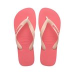Havaianas – Top Logo Pop Up, rahat, şık ve çok yönlü banyo terliği, üst modele dayanır, dikkat çekici logolu kayış, kaymaz taban, üniseks, yetişkin, Pembe porselen, 39/40 EU