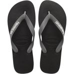 Havaianas – Top Logo Pop Up, rahat, şık ve çok yönlü banyo terliği, üst modele dayanır, dikkat çekici logolu kayış, kaymaz taban, üniseks, yetişkin, Siyah Çelik Gri, 39/40 EU