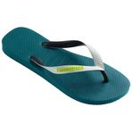 Havaianas - Top Mix, rahat, sağlam ve hafif banyo terliği, iki renkli kayışlı, kaymaz taban, üniseks, yetişkin, Yeşil (Vibe Green), 45/46 EU