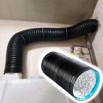 Havalandırma Hortumu Davlumbaz için Esnek Kanal Borusu, Üç Katmanlı Alüminyum Folyo Kanallı Hvac Egzoz Hortumu, Hava Transfer Kanalı Giriş Borusu Hortumu, Kurulumu Kolay(250mm(9 7/8"),2m (6.6ft))