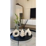 Havalı Tasarım 10 cm 3'Lü Minimal Dekoratif Bohem Vazo Set Beyaz - Og - 8|