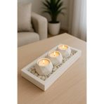 Havalı Tasarım Tabaklı Beton Mumluk Ve Tealight Mumluk Hediyelik Dekorasyon Seti.(TEALİGHT MUM.DAHİL DEĞİLDİR)