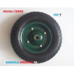 Havalı Teker Yük Taşıma Teker El Arabası Tekeri Metal Jant 350x7