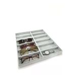 Havana Model Süet Kumaş Gri Renk 38 Cm / 36 Cm Gözlük Sergileme Çekmece Içi Stand
