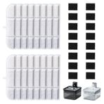 HAVANSIDY Tüylü Paws Kedi Su Çeşmesi ile Uyumlu 16 Paket Yedek Filtre - DownyPaws için Üçlü Filtrasyon Filtreleri 80oz/2.5L Kablosuz Pet Çeşmesi DPWFP6 (16 Filtre ve 16 Sünger)