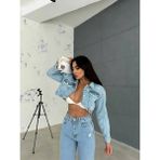 Havens Aleya Denim Crop Ceket - Mavi