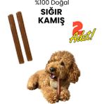 Havhav %100 Doğal Sığır Kamış 2 Adet Köpek Çiğneme Çubuğu Kurutulmuş Taze Dana Kamış Köpek Ödülü - Naturel