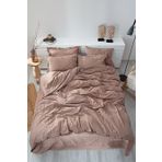 Havin Battal Boy Nevresim Takımı %100 Organik Pamuk Saten Parça Boya Bej 240x220 Cm