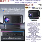 Havıt 4K Desteği, Rgb, 5ghz Wifi Google Lisanslı Projeksiyon Cihazı + Xiaomi Akıllı Saat Hediye - Siyah