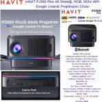 Havıt 4K Desteği, Rgb, 5Ghz Wifi Google Lisanslı Projeksiyon Cihazı + Xiaomi Akıllı Saat Hediye