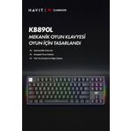 Havit Gamenote KB890L Rgb Mekanik Türkçe Q Klavye - Anti Ghosting Blue Switch