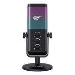 Havit GK65 Rgb Profesyonel Yayıncı Mikrofonu 192KHZ 24BIT Hi-Fi Dahili Ses Kartlı - Siyah