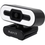 Havit HV-HN24G Full Hd Pro 2k Webcam Otomatik Odaklama LED Işıklı Mikrofonlu - Siyah