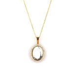 Havlit Doğal Taş Gold Renkli Kolye KLY-1038