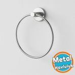 Havlu Askılığı Vidalı Krom Kaplama Yuvarlak 16 cm Banyo Mutfak Lavabo Pratik Havluluk Askılığı