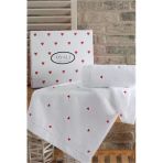 Havlu Organik Pamuk - Preminyum Kalp Nakışlı Microcotton El-Yüz Havlusu Çeyizlik 1 Adet 50*90