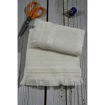HAVLULAND FİESTA SOFT SAÇAKLI KADİFE ETAMİN İŞLEMELİK ÇEYİZLİK BOHÇALIK HAVLU TAKIMI 50X90 CM VE 30X50 CM