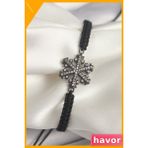 Havor Zirkon Taşlı Kar Tanesi Desenli Makrome Bileklik - Standart