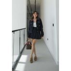 Havoş Koyu Lacivert Ayres Etek Ceket Denim Takım