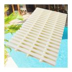 Havuzlar için taşma gider ızgarası kapağı, girişler, teraslar, güverte ve duşlar için sağlam ABS plastik ızgara – 17 parçalı, birleştirilebilir 20 x 100 cm büyüklüğünde kanalizasyon ızgarası