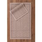 havvanahome Kaymaz Taban Çamaşır Makinesinde Yıkanabilir Bej Rengi Pamuklu Halı Kilim40 X 60