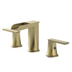 Havza Bataryası Musluk 3 Delik Şelale Soğuk Su Sapı Sıcak Su Sapı Havza Musluğu(Brushed gold)