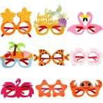 Hawai Partisi Güneş Gözlüğü, Parti Güneş Gözlüğü - 9x Party Plaj Havuzu Dekorasyon Güneş Gözlüğü - Hawaii Plajı Cruise Camping Mezuniyet için Komik Tesisli Serin Yenilik Şaka Gözlükleri