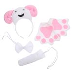 HAWILLOSCH Koyun Kafa Bandı Noel Saç Aksesuarları Noel Aksesuarları Kostümleri Kabarık Hayvan Cosplay Peluş Hayvan Kostüm Koyun Papyon Kabarık Keçi Kostüm Koyun Pençe Eldiven Kumaş