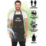 Hawk Era Önlük Kişiye Isme Firmaya Özel Şef Garson Restaurant Kafe Aşçı Mutfak Barista Kuaför Siyah Iş Önlüğü - Standart